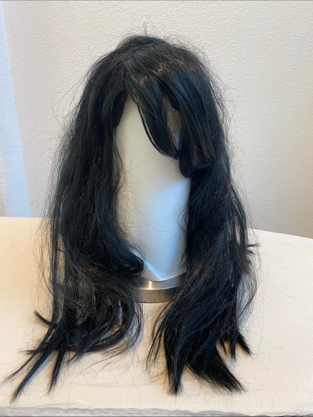Brunette costume long haired wig.